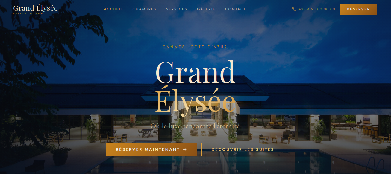 Capture d'écran du projet Grand Élysée Hotel